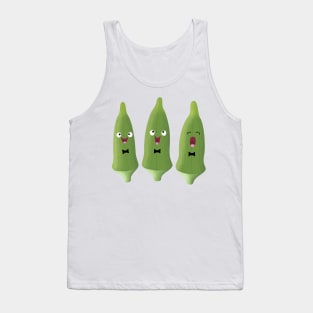 Cute singing okra vegetable cartoon Tank Top